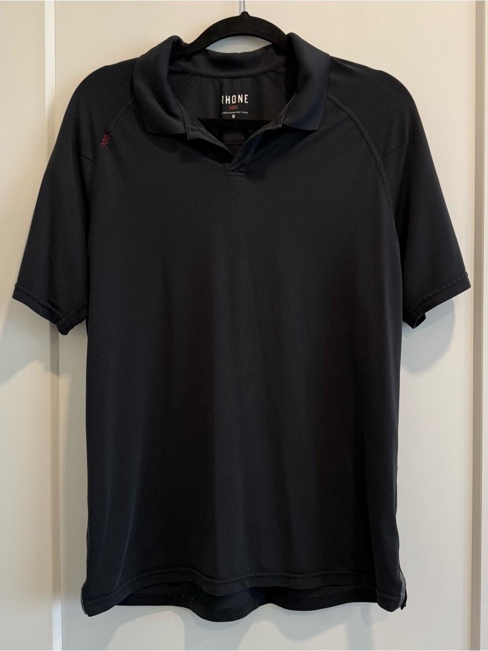 RHONE Black Delta Pique Men’s Polo